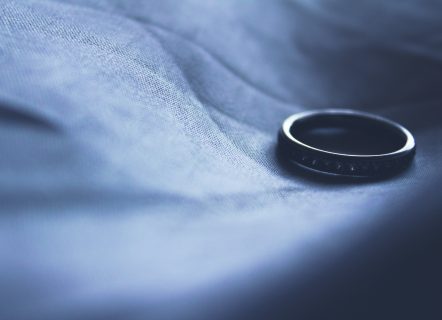 A Ring laying on a sheet