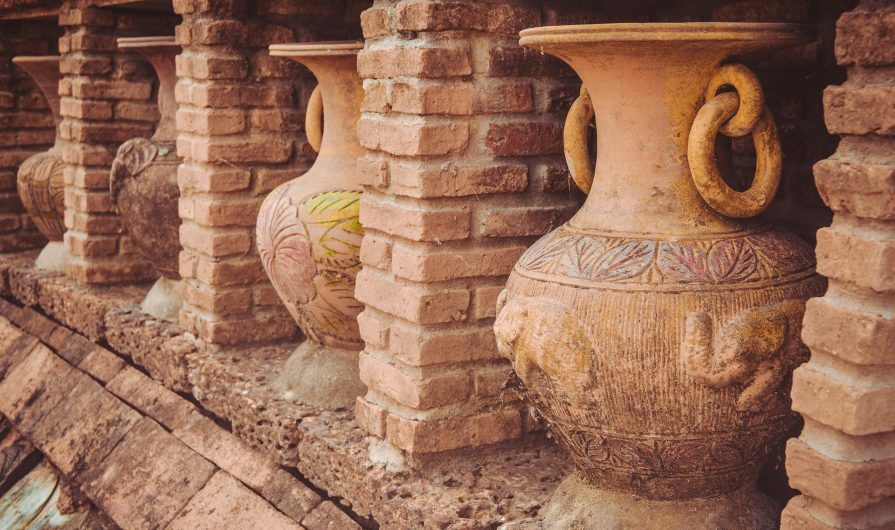 Clay Pots in a line